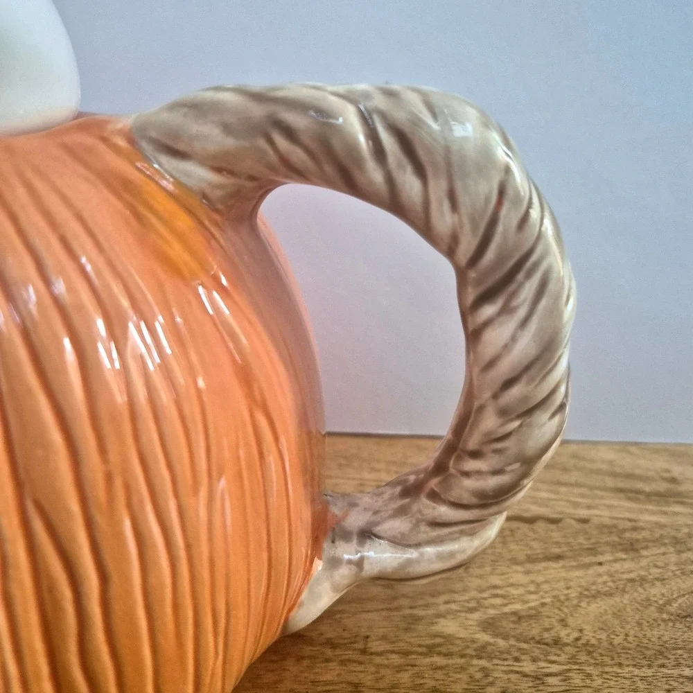 Pumpkin Teapot Jack o Lantern Ghost Face Lid Halloween